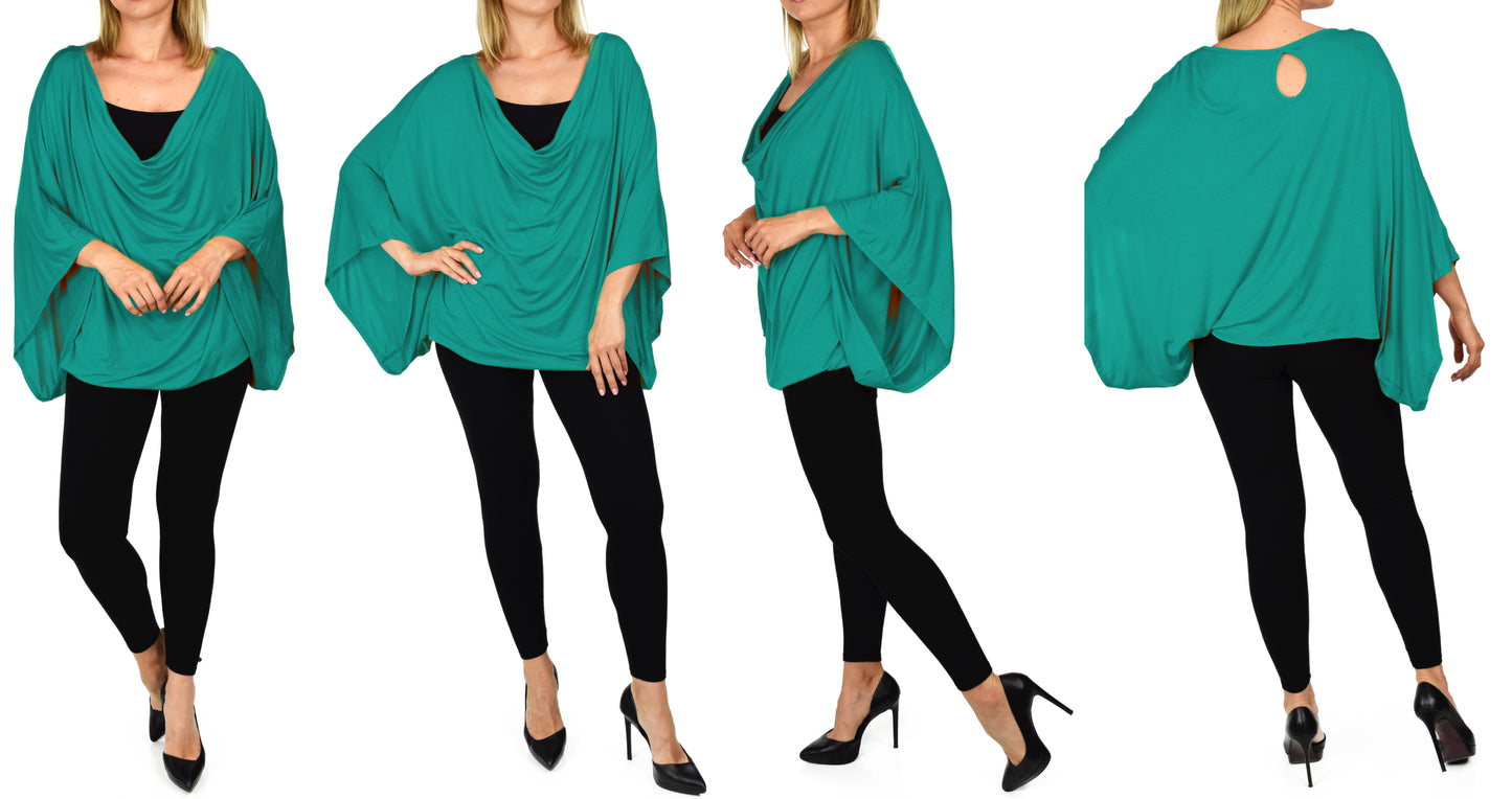 Plus Size Poncho Top, Summer Tunic, Oversize Tunic, Women Blouse Top | Poncho Style Cover Up