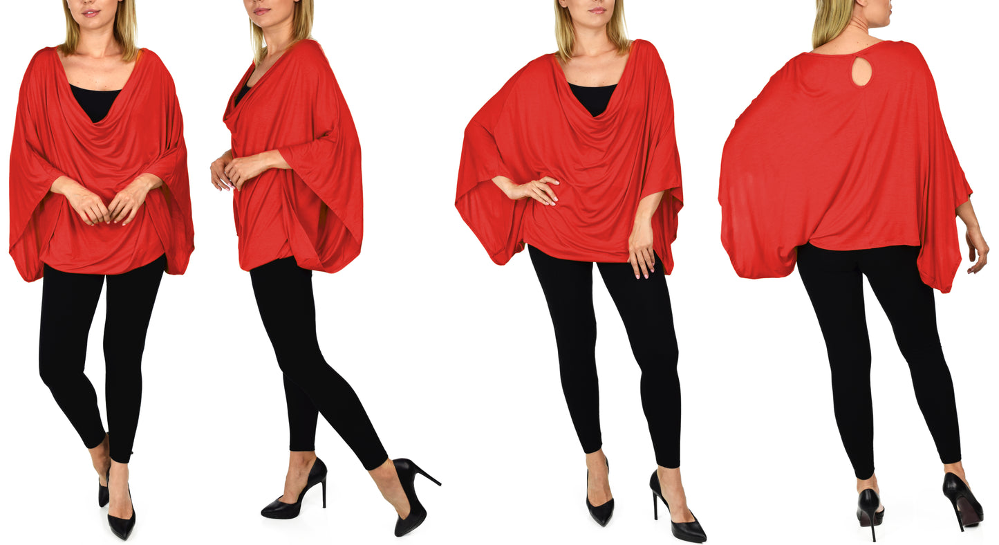 Plus Size Poncho Top, Summer Tunic, Oversize Tunic, Women Blouse Top | Poncho Style Cover Up