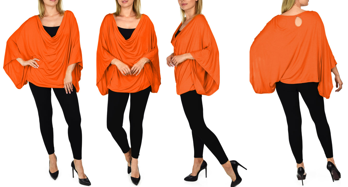 Plus Size Poncho Top, Summer Tunic, Oversize Tunic, Women Blouse Top | Poncho Style Cover Up