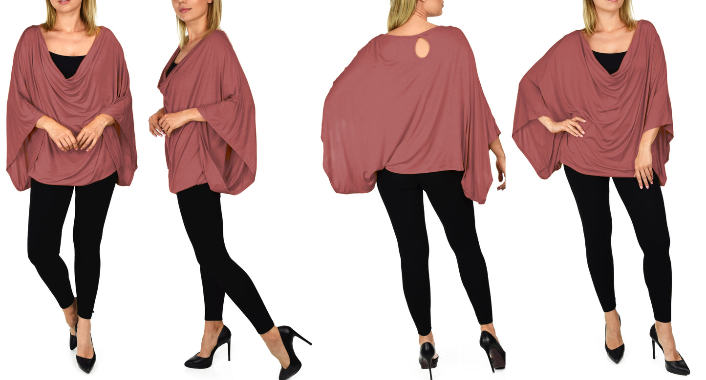 Plus Size Poncho Top, Summer Tunic, Oversize Tunic, Women Blouse Top | Poncho Style Cover Up