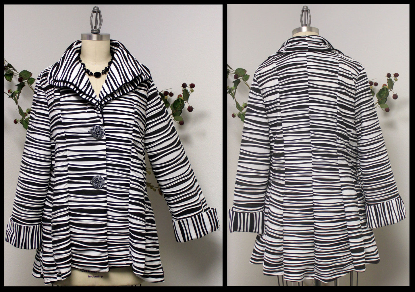 Dare2BStylish Women Jacket, Plus Size Jacket Double Collar Jacket, Textured Blazer , Artsy Coat Jacket