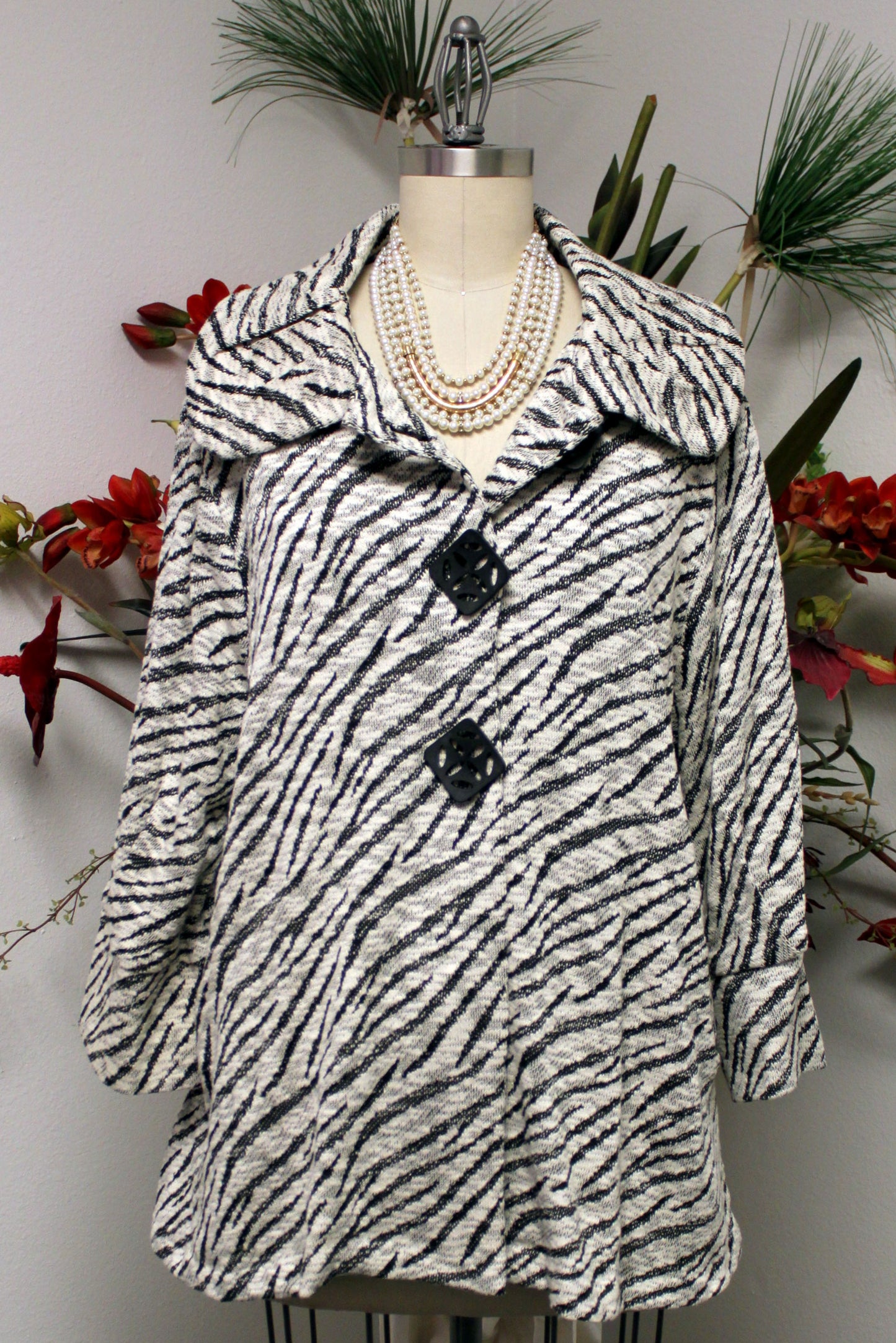 Dashing, High end all weather desiger Zebra Print jacket. 1XL to 3XL. Plus size jacket, Side Pockets