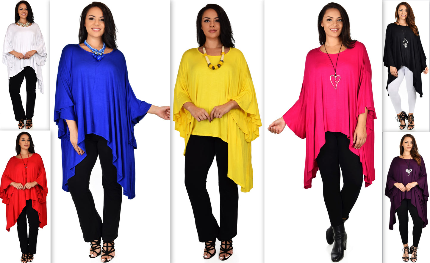 Asymmetrical Oversized Tunic , Full Figured Poncho Top, Plus Size Tunic top, Top Cover Up w/ Butterfly Sleeves
