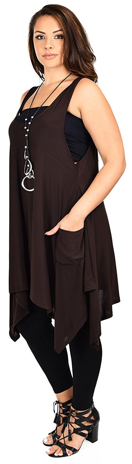 Plus Size Tunic, Swing Long Tank Tall Top | Sleeveless Summer Tunic , Full figured Tunic,