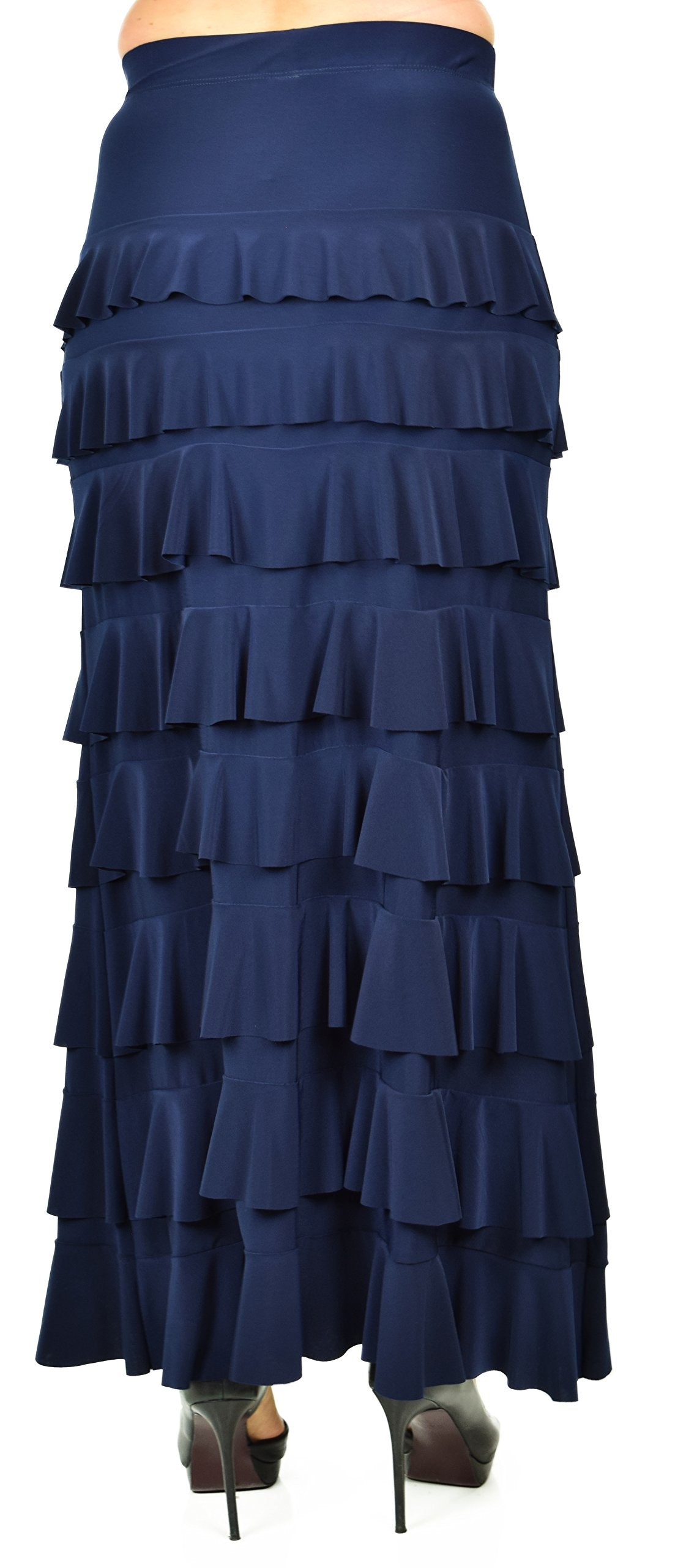 Dare2bStylish Women Waterfall 8 Tiered Boho Layered Maxi Skirt | Reg & Plus Sizes