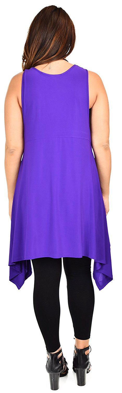 Plus Size Tunic, Swing Long Tank Tall Top | Sleeveless Summer Tunic , Full figured Tunic,
