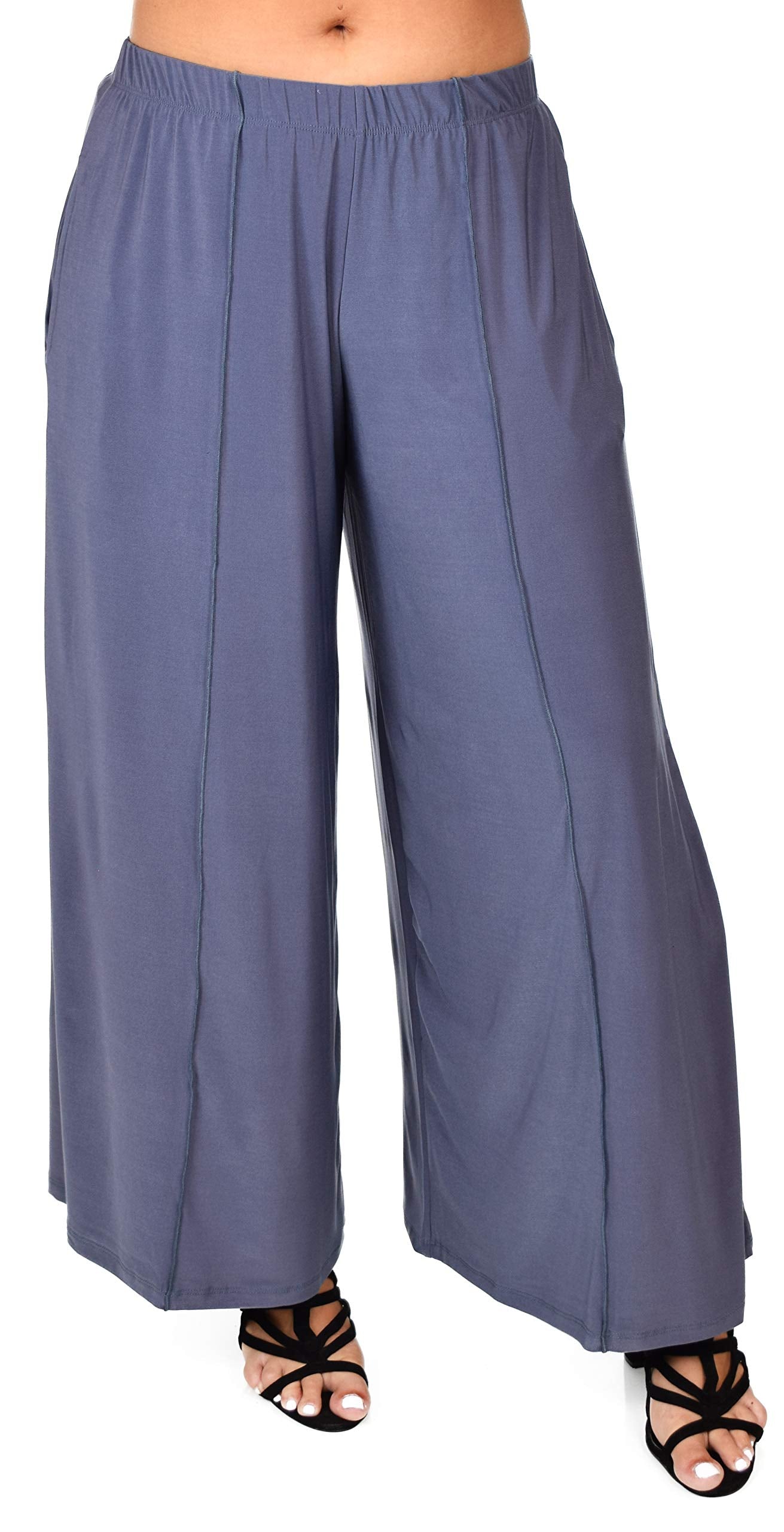 Relaxed fit, Pants, Wrinkleproof Pants, Plus Size Pants, Loose Fitting Boho Palazzo Pants with side pockets