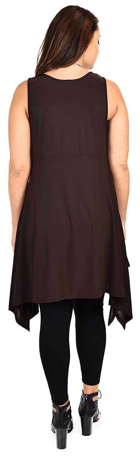 Plus Size Tunic, Swing Long Tank Tall Top | Sleeveless Summer Tunic , Full figured Tunic,