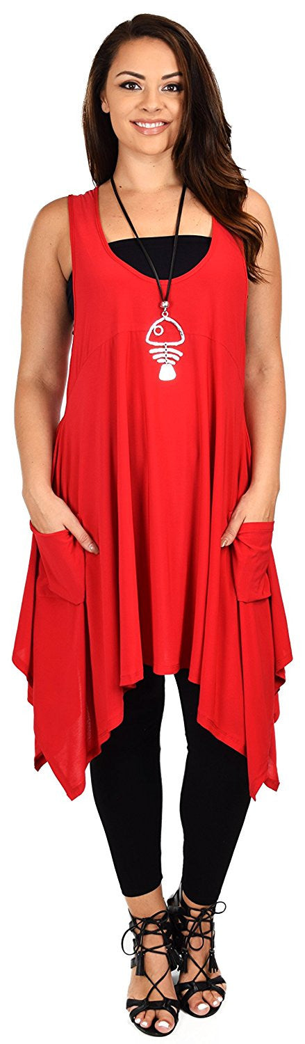 Plus Size Tunic, Swing Long Tank Tall Top | Sleeveless Summer Tunic , Full figured Tunic,
