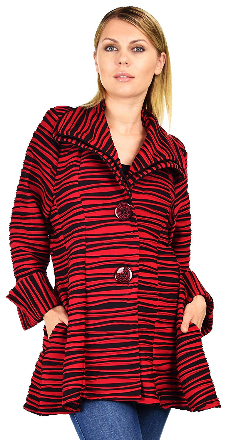 Dare2BStylish Women Jacket, Plus Size Jacket Double Collar Jacket, Textured Blazer , Artsy Coat Jacket
