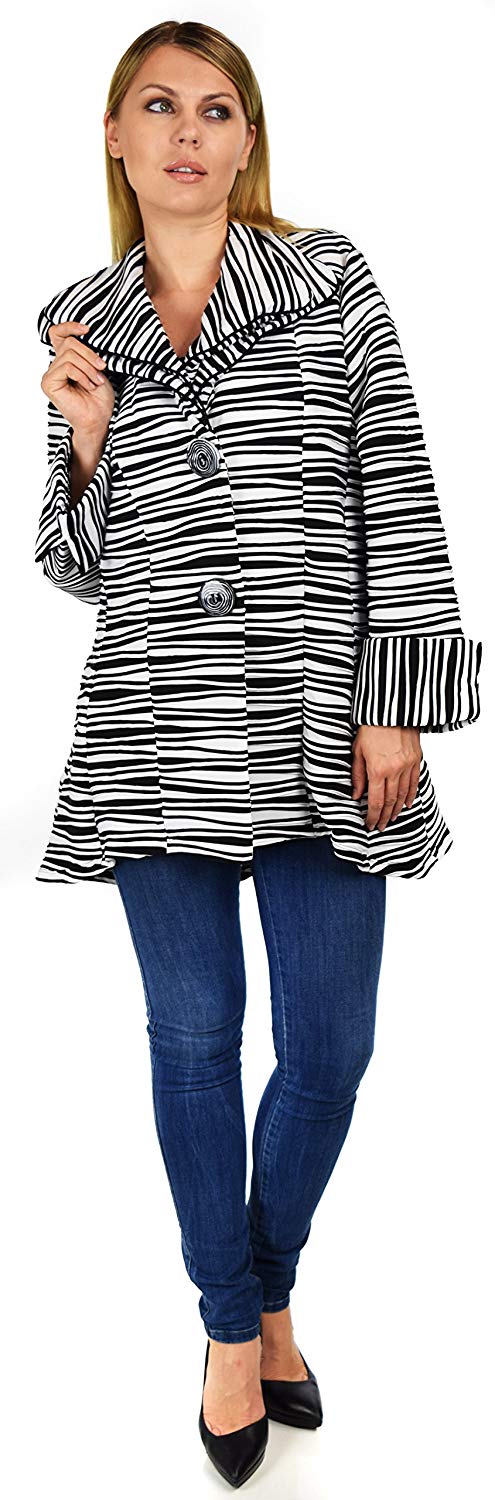 Dare2BStylish Women Jacket, Plus Size Jacket Double Collar Jacket, Textured Blazer , Artsy Coat Jacket
