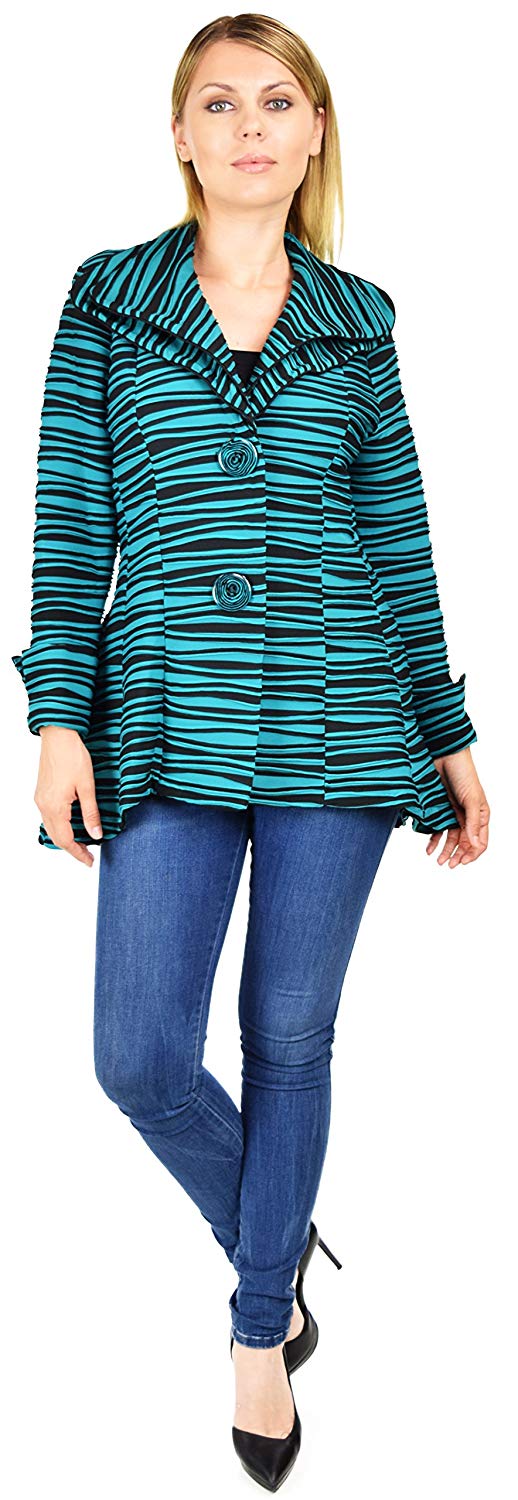Dare2BStylish Women Jacket, Plus Size Jacket Double Collar Jacket, Textured Blazer , Artsy Coat Jacket