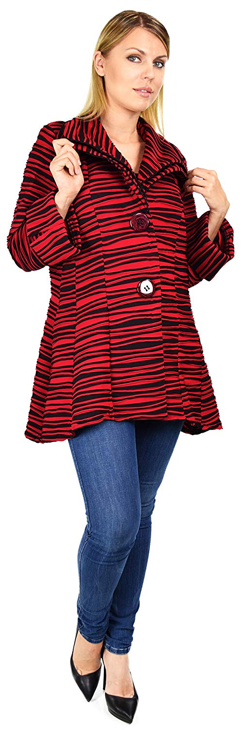 Dare2BStylish Women Jacket, Plus Size Jacket Double Collar Jacket, Textured Blazer , Artsy Coat Jacket