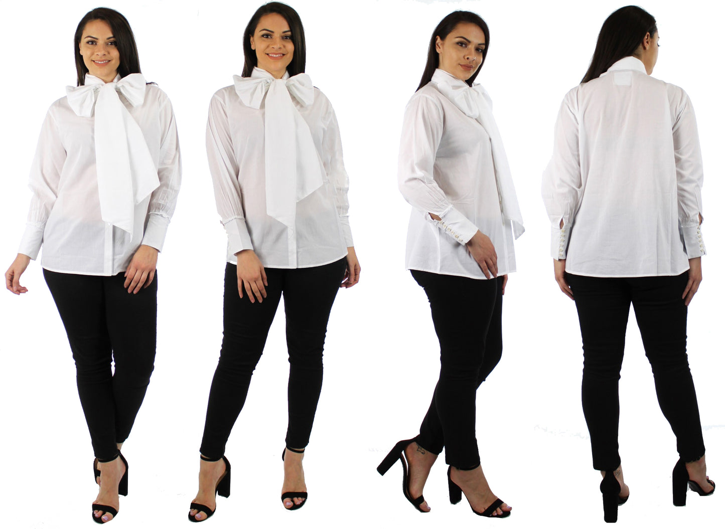 Organic Cotton Bow Scarf shirt, Cotton Shawl Blouse Plus size Blouse, Designer Cotton Blouse, High end Cotton Blouse, Women Cotton blouse