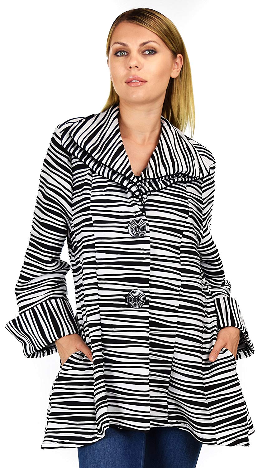 Dare2BStylish Women Jacket, Plus Size Jacket Double Collar Jacket, Textured Blazer , Artsy Coat Jacket