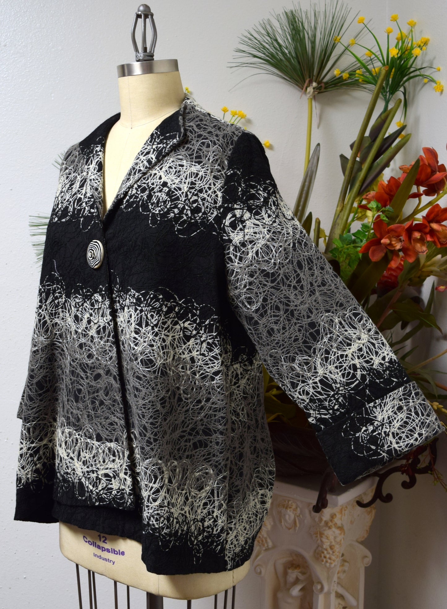 Aristocratic Jacket, High End Jacket, Crop Jacket, Designer Asymmetrical Crop Jacket. S to 3XL. Plus and Regular Size