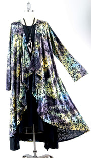 Elegant Women One Size High Low Open Front, High End Velvet Duster Cardigan Jacket
