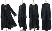 Elegant Women One Size High Low Open Front, High End Velvet Duster Cardigan Jacket