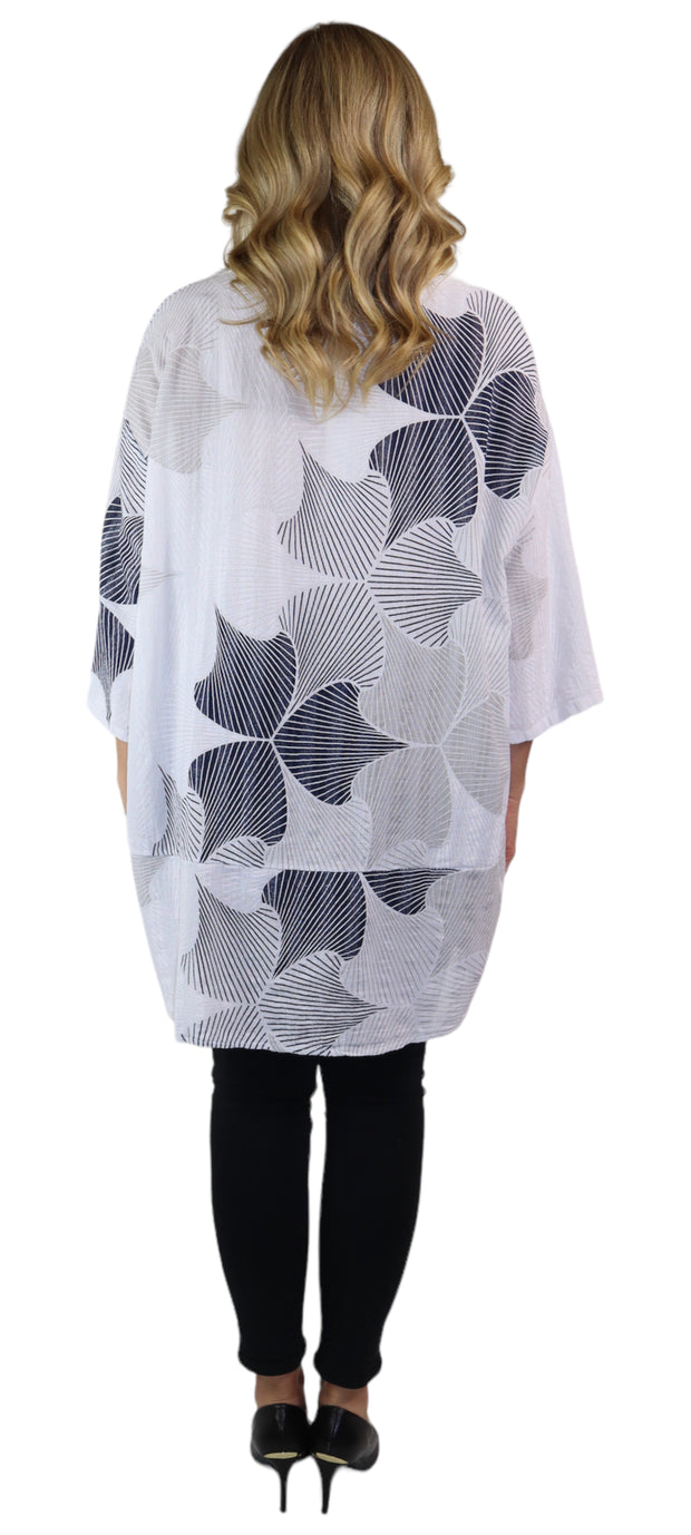 Comfy Women's Relaxed Fit long tunic, Made in Italy,  One Size Fits S to XL, 100% Cotton