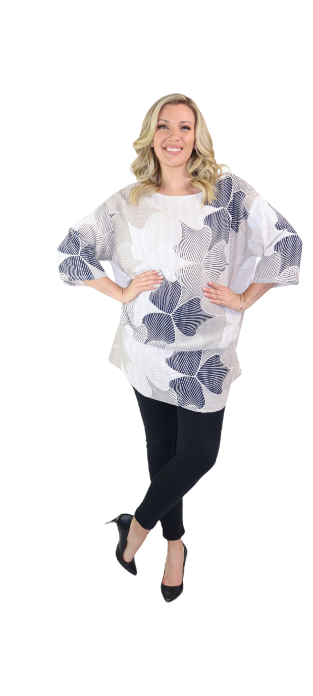 Comfy Women's Relaxed Fit long tunic, Made in Italy,  One Size Fits S to XL, 100% Cotton