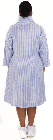 Women Boho High Low Linen V Neck Knee Length Dress Top, Bohemian Linen Dress, Regular and Plus Sizes