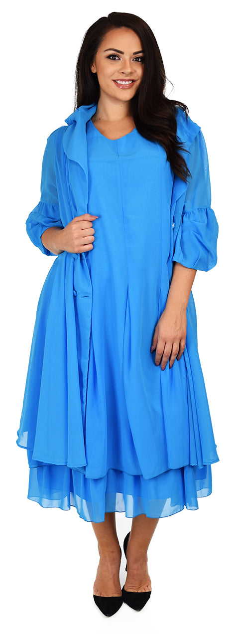 Classic 2 PC Georgette Chiffon Dress and  Coat Jacket set, Women Dress and Jacket Set,