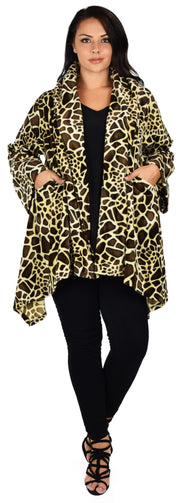 Made in USA, Ultimate Travelers Jacket, Plus Size Jacket, Velvet Duster, Winter jacket, Animal Print Jacket