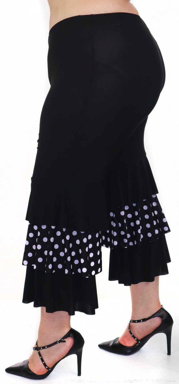 Womens 2 Piece Ruffled Polka Dot Top and Pants Set, Regular and Plus Sizes, Handmade in USA