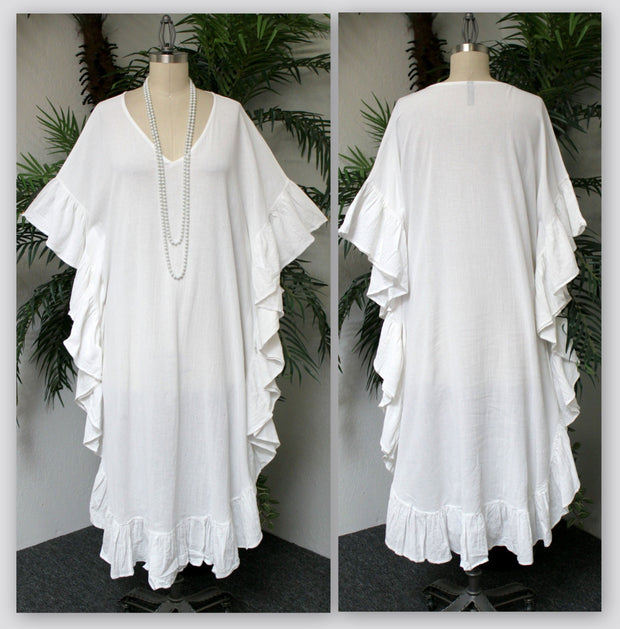 Cotton Gauze Caftan, All Natural Quality Soft Cotton Gauze Kaftan. Fits XL to 6X , Caftan Dress, Plus Size Caftan
