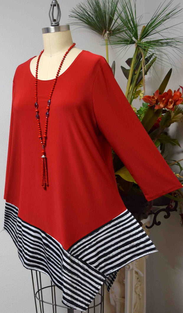 New Artsy Asymmetrical Tunic,  Lagenlook Tunic, 2 Tone Tunic, Plus size Tunic, Attention getter and designer Small to 3XL