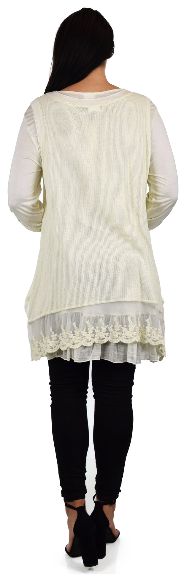 Lace Women Plus Size Tunic, Asymmetrical Lace Tunic, 2 Pc women blouse, Vintage look tunic, Loose fitting Tunic,
