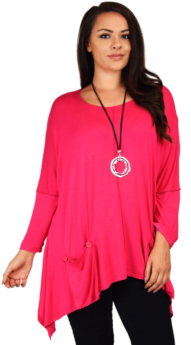 Stylish & Comfortable Tunic, Front Pockets Tunic, Full Figure Wear,Plus Size Tunic,  Lagen Look Tunic Top.