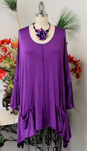 Stylish & Comfortable Tunic, Front Pockets Tunic, Full Figure Wear,Plus Size Tunic,  Lagen Look Tunic Top.