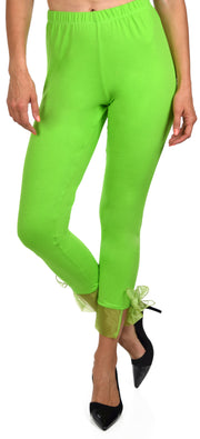 Designer Leggings,Cropped leggings, Bow Leggings, Yoga Leggings, Workout Leggings, Womens Leggings,Organza bow tie,Party Leggings