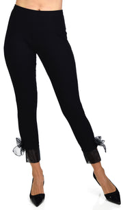 Designer Leggings,Cropped leggings, Bow Leggings, Yoga Leggings, Workout Leggings, Womens Leggings,Organza bow tie,Party Leggings