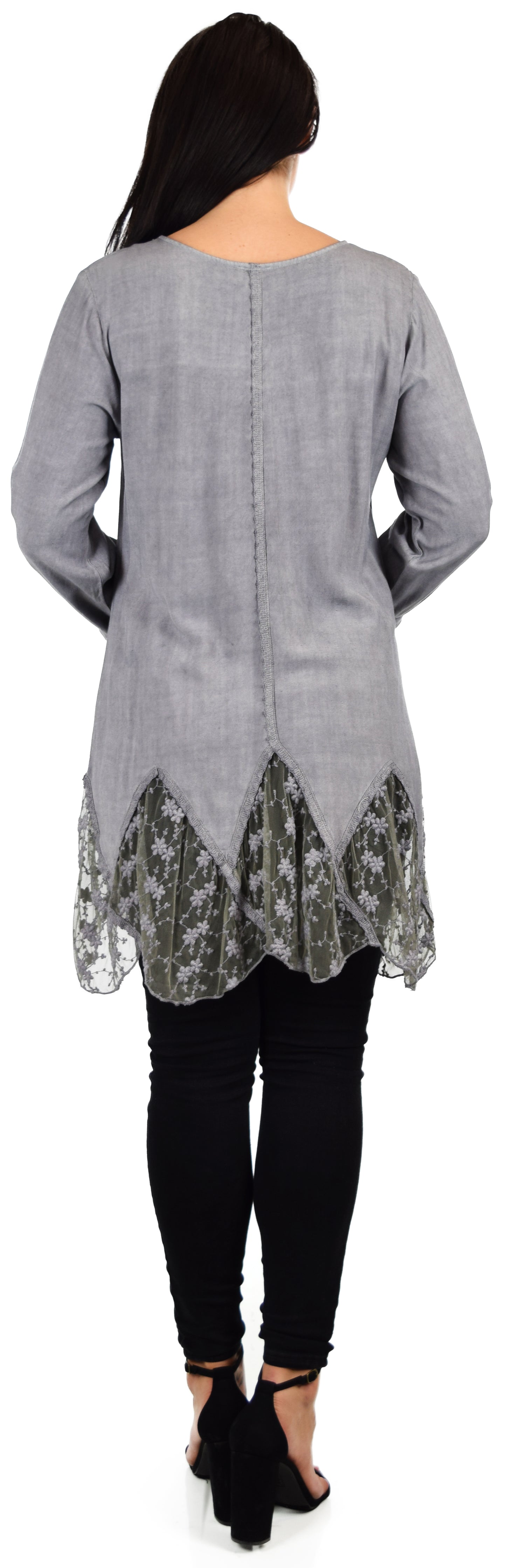 Zopali Women's Plus Size Bohemian Embroidered Lace Shirt Blouse Top