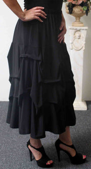 Arsty Skirt,  Designer Lagenlook Skirt, Plus size skirt ,  Gathered skirt ,  Front and back ticjed skirt, Midi Skirt, Addition to our Travel Line with side pockets