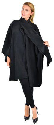 Ultimate Travelers Full Size Poncho, Plus Size Poncho, Fleece Cape, Fleece poncho, Plus size Clothing, Comfortable, Stylish with Muffler.