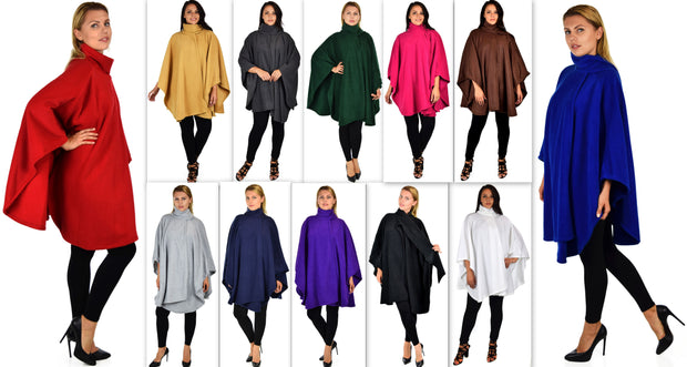 Ultimate Travelers Full Size Poncho, Plus Size Poncho, Fleece Cape, Fleece poncho, Plus size Clothing, Comfortable, Stylish with Muffler.