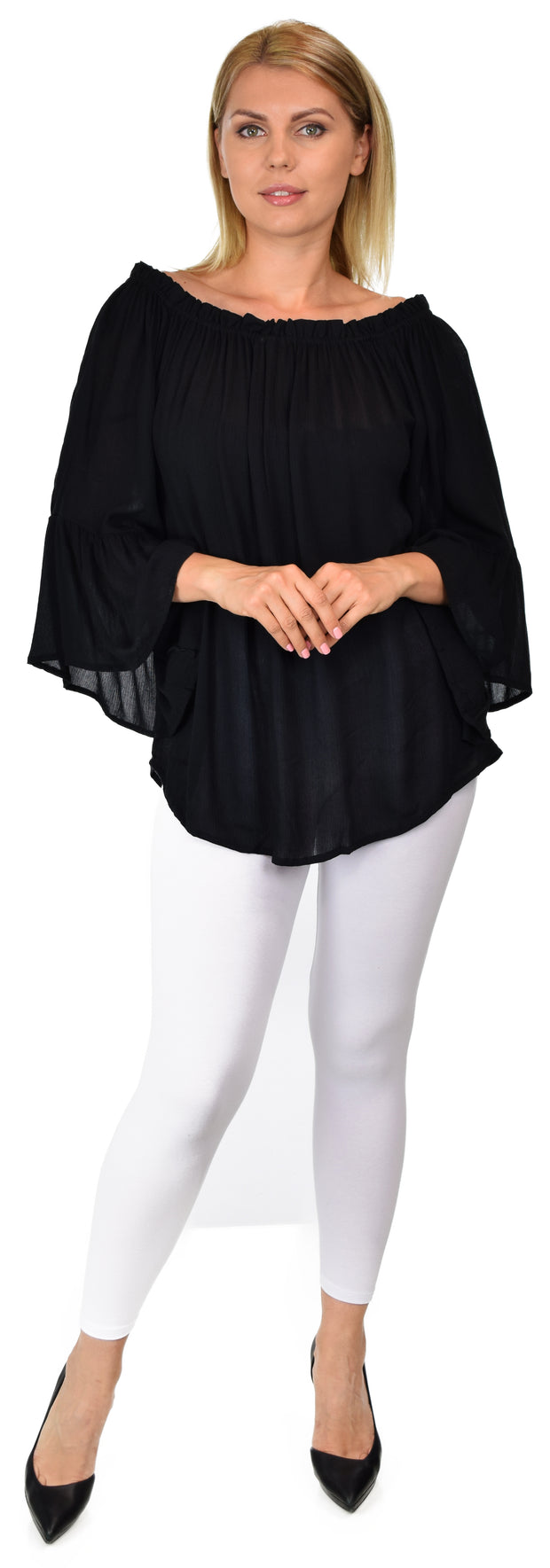Dare2bstylish On-Off Shoulder Blouse, Peasant blouse, Ruffle Sleeve Blouse, Asymmetrical Blouse. M to 2XL