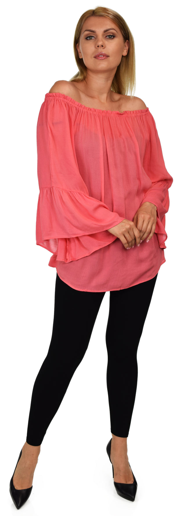Dare2bstylish On-Off Shoulder Blouse, Peasant blouse, Ruffle Sleeve Blouse, Asymmetrical Blouse. M to 2XL
