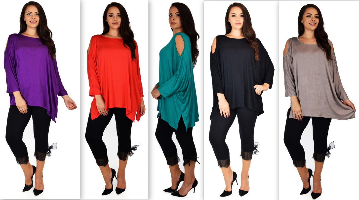 Versatile Tunic Cold shoulder Tunic, Summer Tunic,Plus size Clothing, Lagenlook Top, Plus size Top, Comfortable and Trendy Fits up to 5xl