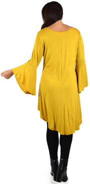 Women Plus Size High Low Bell Sleeve Gothic Blouse Tunic Top
