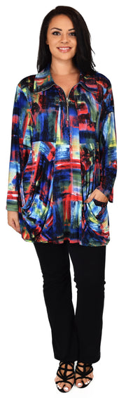Made in USA, Celebrity Designer Exotic Print Tunic, Travelers Tunic,  Plus Size Tunic, Lagenlook Tunic, Large to 3XL