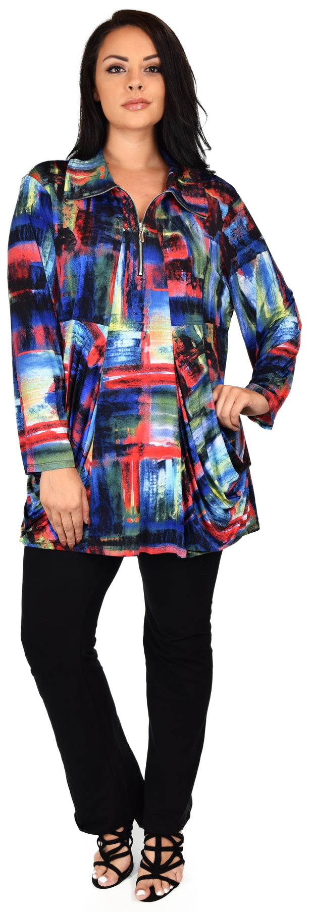 Made in USA, Celebrity Designer Exotic Print Tunic, Travelers Tunic,  Plus Size Tunic, Lagenlook Tunic, Large to 3XL