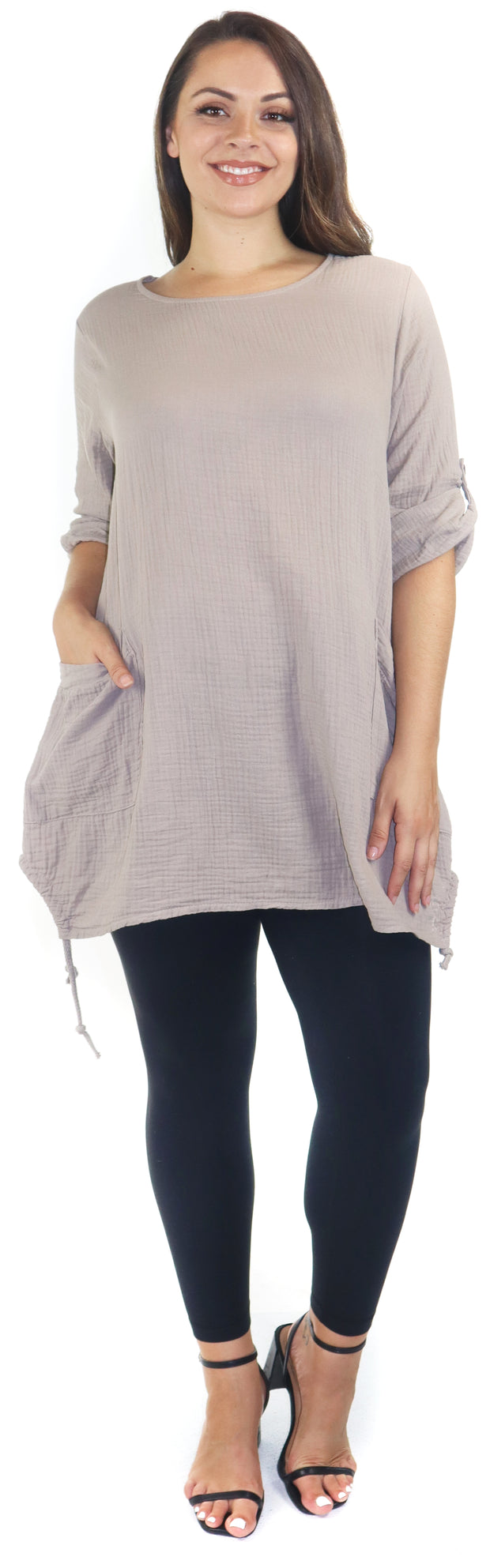 Double Gauze soft cotton oversized tunic, Loose fitting women tunic
