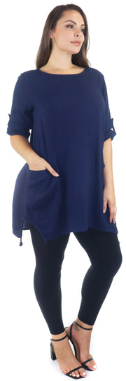 Double Gauze soft cotton oversized tunic, Loose fitting women tunic