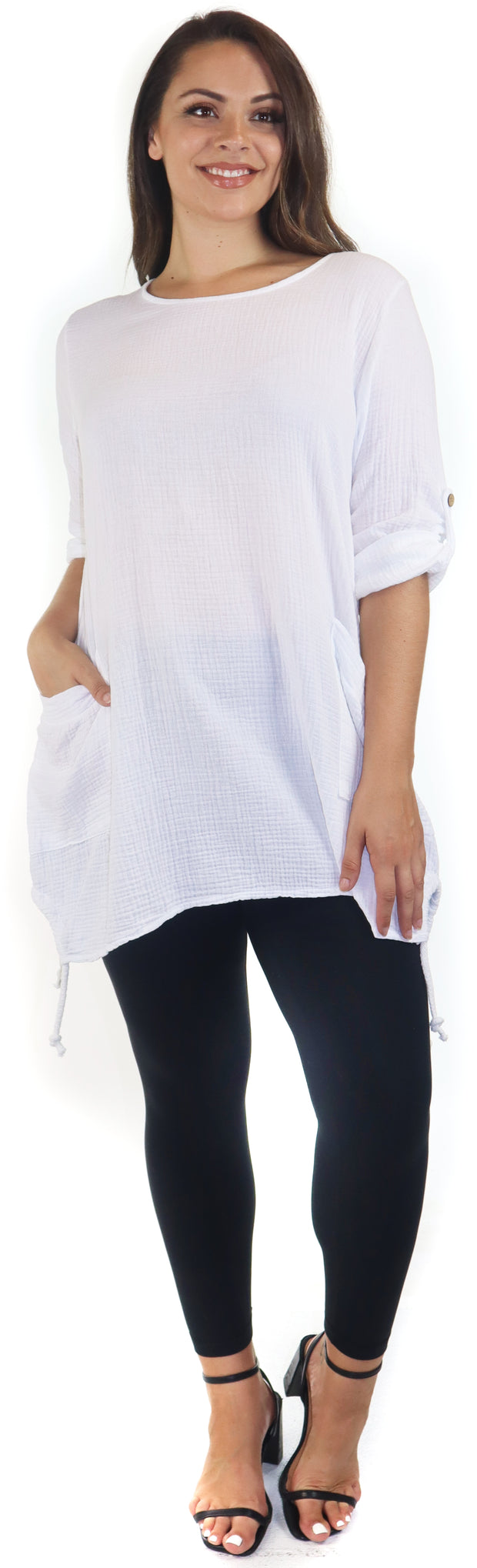 Double Gauze soft cotton oversized tunic, Loose fitting women tunic