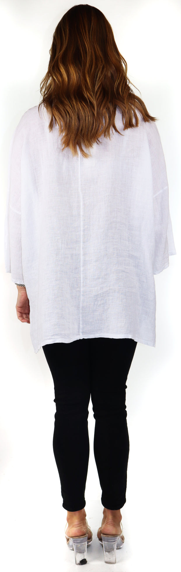 Loose Fit Oversized Tunic Blouse Top, One Size Fits All, 100% Natural Linen