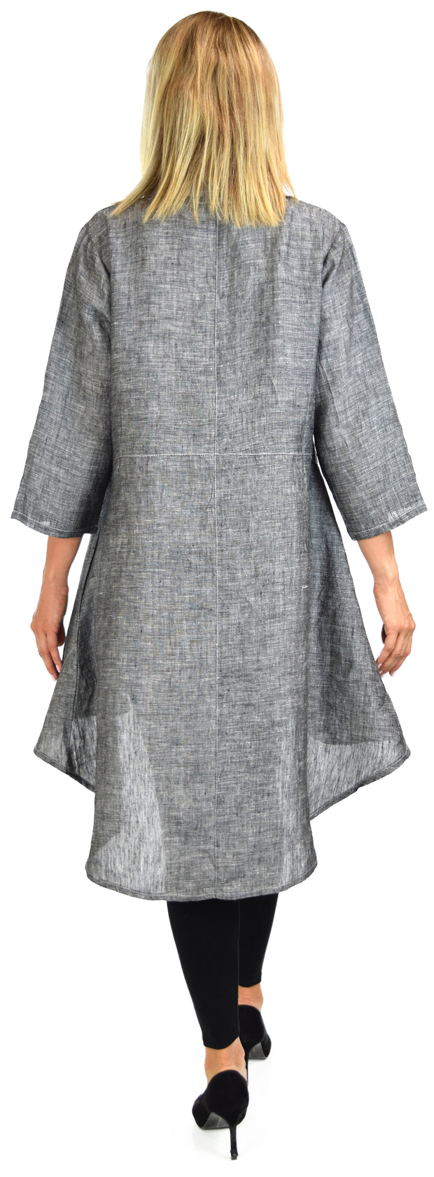 Hi Low Linen shirt,  100% linen Blouse, Wome linen top, Linen Tunic, Polka Dot Linen Shirt, Plus size Shirt, Plus size linen blouse
